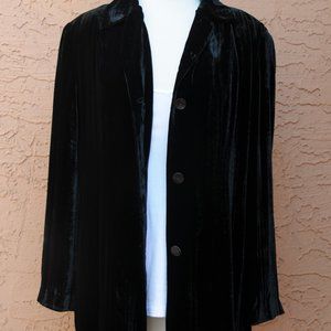 EUC Chico's Black Velvet Coat